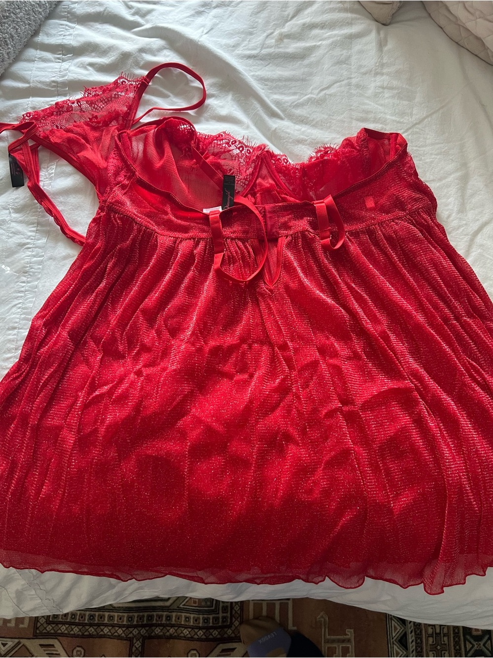Bundle of 2 Red Lace Pure Romance Lingerie Nightgowns Size 3X - Picture 10 of 13